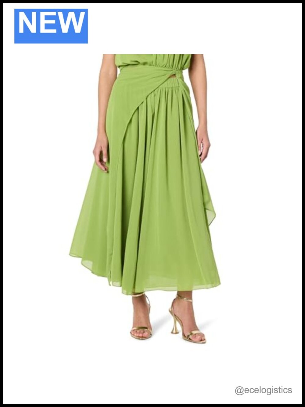 Women's Layered Chiffon Maxi Skirt High Rise Elastic Pull On Regular Fit